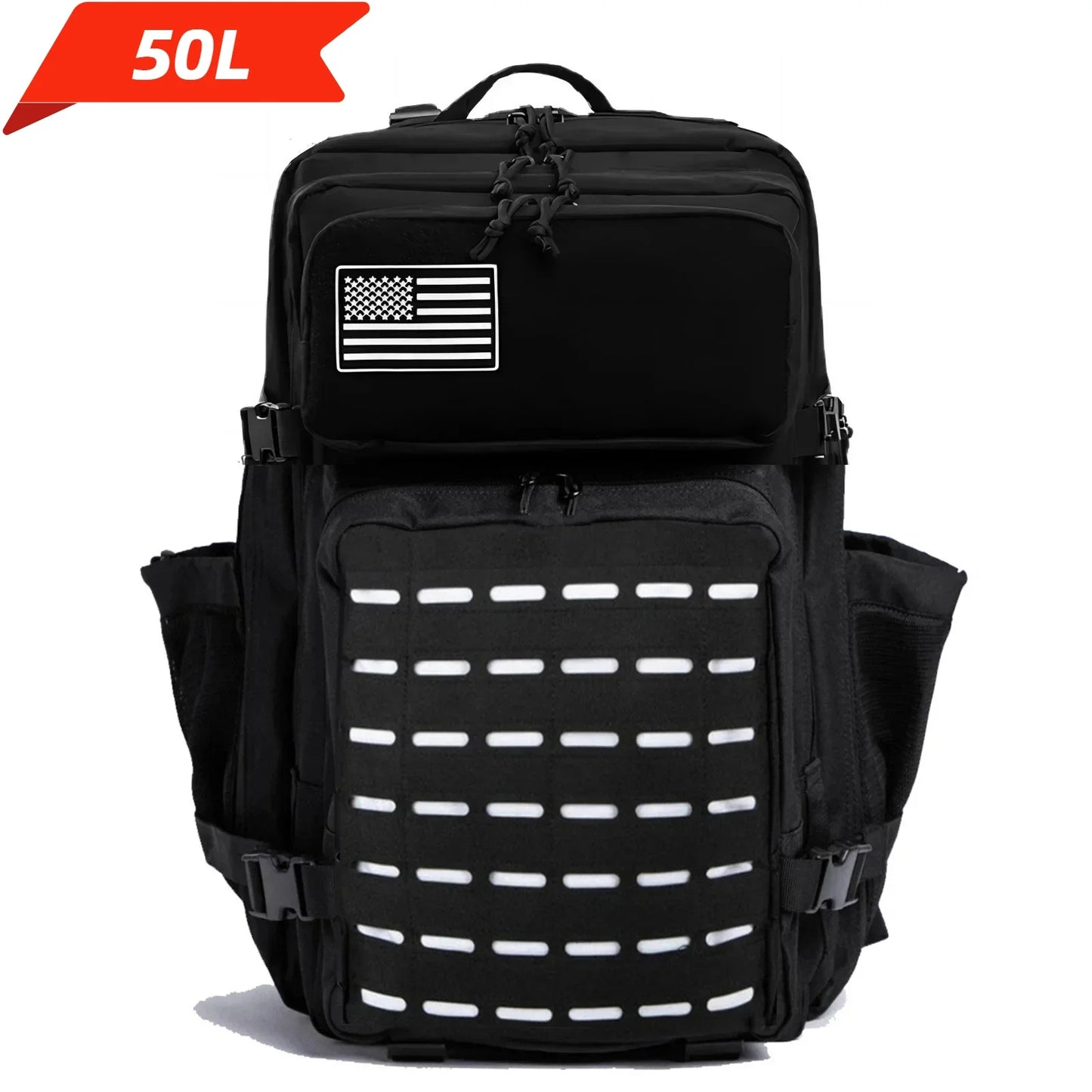 25L/50L Tactical Backpack Bag Hunting MOLLE Backpack GYM For Men EDC Outdoor Hiking Rucksack Witch 2 Bottle Holders