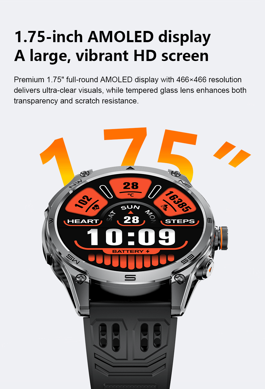 T-REX3 ULTRA New GPS Smart Watches 1000Mah Battery Compass 10ATM Waterproof Tactics Sport Flashlight BT call Smart Bracelet Man