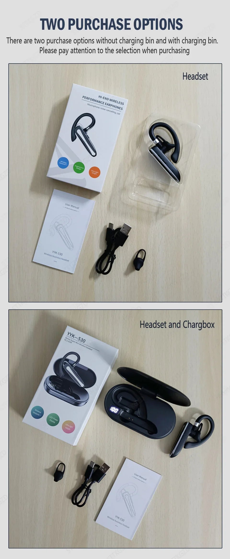 Wireless Bluetooth Headphones With Microphon Earphone ENC Noise Cancelling Handsfree Talking Headset Busines Auriculares Driving