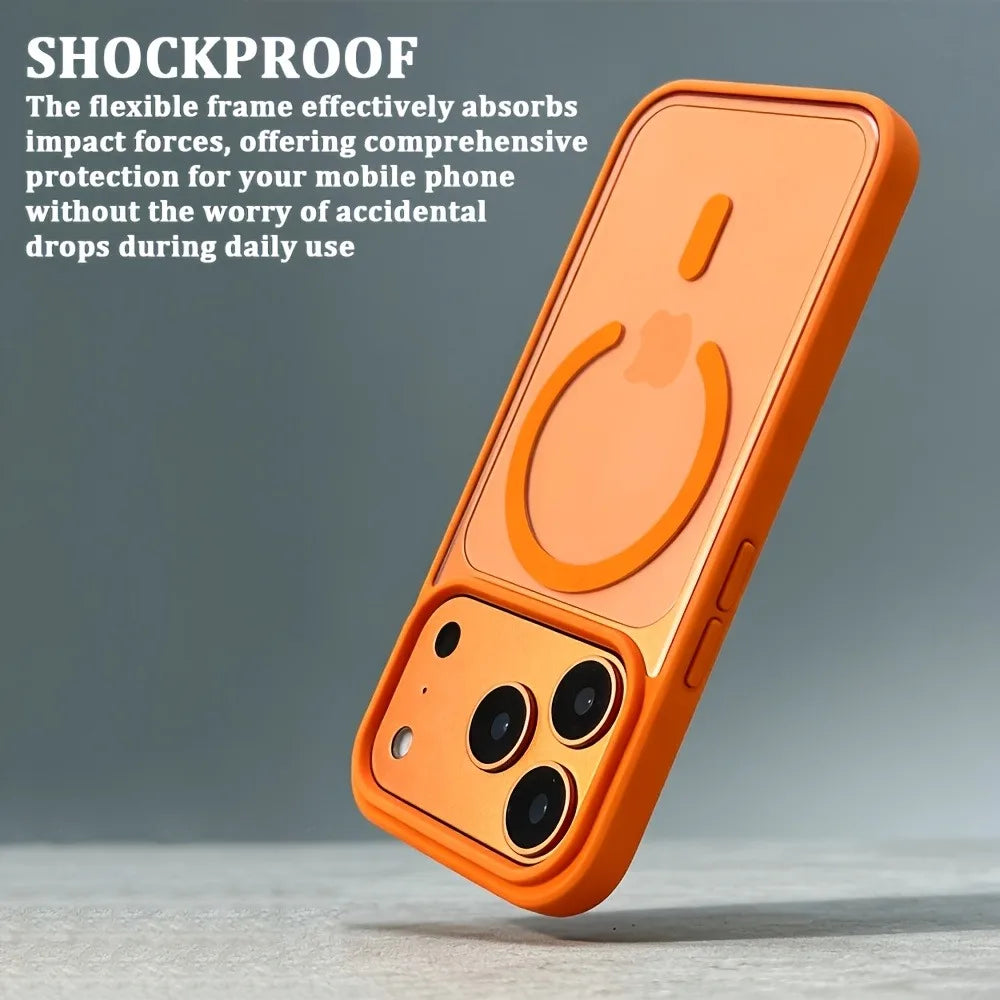 Luxury For Magsafe Wireless Charging Phone Case For iPhone 17 16 15 14 13 Pro Max 17Pro 17 Magnetic Shockproof Clear Back Cover