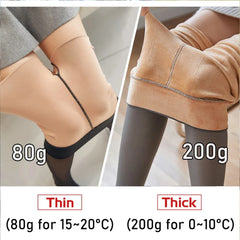 Winter Women Leggings 80/200g Fleece Warm Stockings Skin Effect Tights