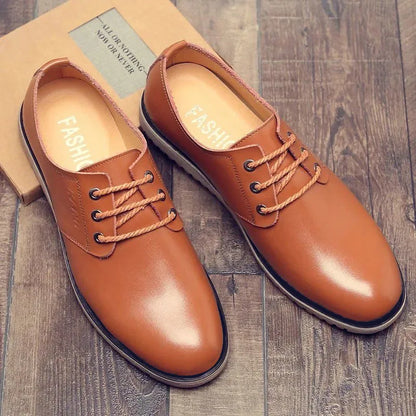 Men Casual Lether Shoes Breathable Male Formal Dress Oxfords Work Shoes British Style Luxury Designer Shoe Non Slip Office Flats