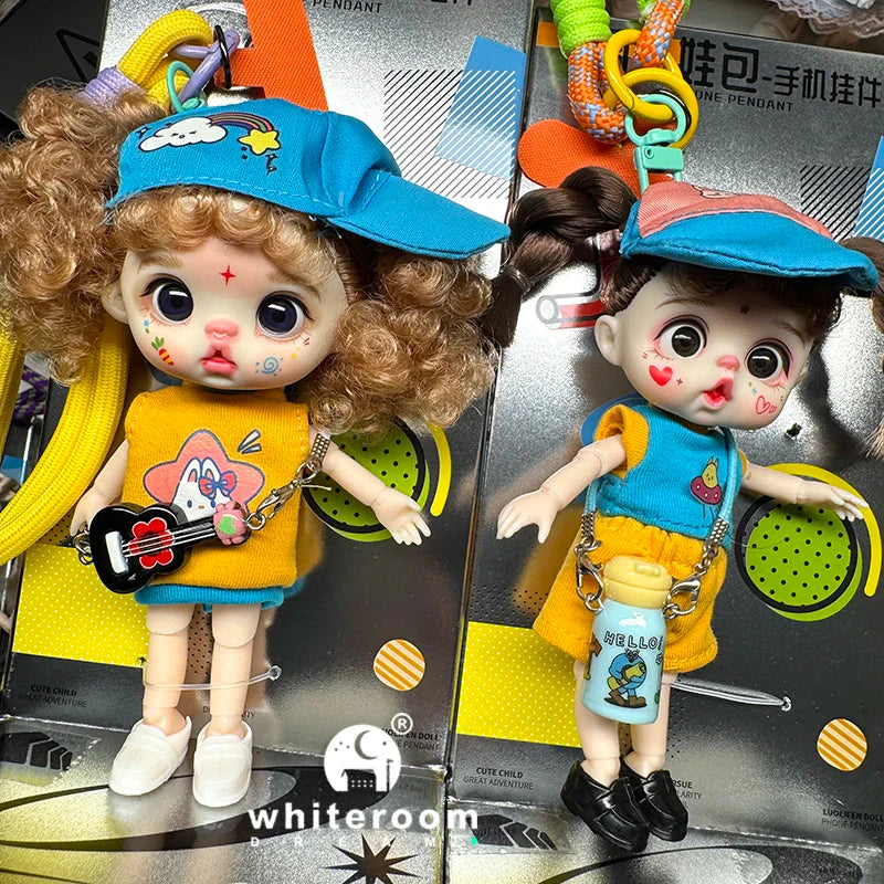 Mini Doll Dolls for girls Labbu doll pocket blyth Boy girl Doll Barbi cry Baby Rainbow Ball jointed doll Mobile phone Decoration