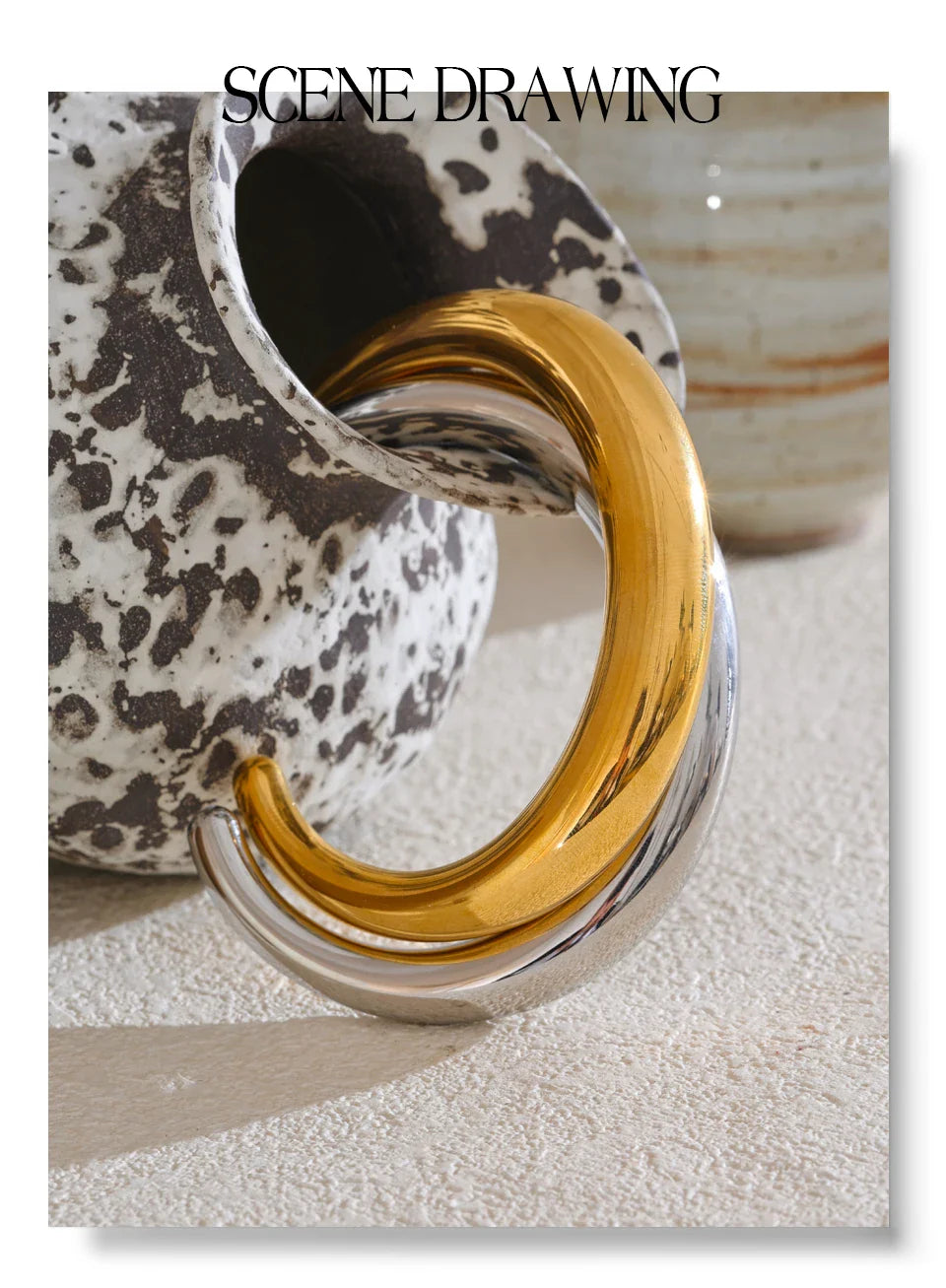 Yhpup 62mm Stainless Steel Smooth Expensive Chunky Cuff Open Bracelet Bangle Statement Texture High Quality Jewelry Gift