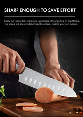 7-inch Professional Japanese Santoku Knife High Carbon German 1.4116 Steel