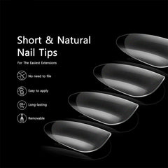 600 PCS Soft Gel X Nail Tips Supplies,Full Cover False Nail Tips for Acrylic Nails Gel,Extra Short Almond Nail Tip Square Medium