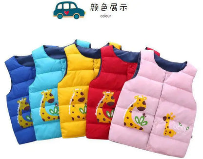 Baby Boys Girls Warm Spring Autumn Down Jacket Vest Children Outerwear Clothing Toddler Padded Waistcoat Kids Outfits Clothes
