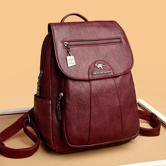 5 Color Women Soft Leather Backpacks Vintage Female Shoulder Bags Sac a Dos Casual Travel Ladies Bagpack Mochilas School Bags