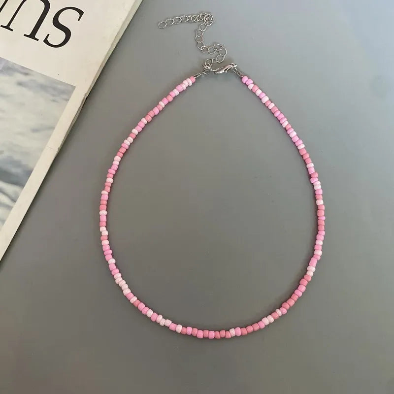New Seed Beads Bohemia  Choker Chain Fashion  Charm Collar Colorful Handmade Colar Collar Necklace Jewelry Femme