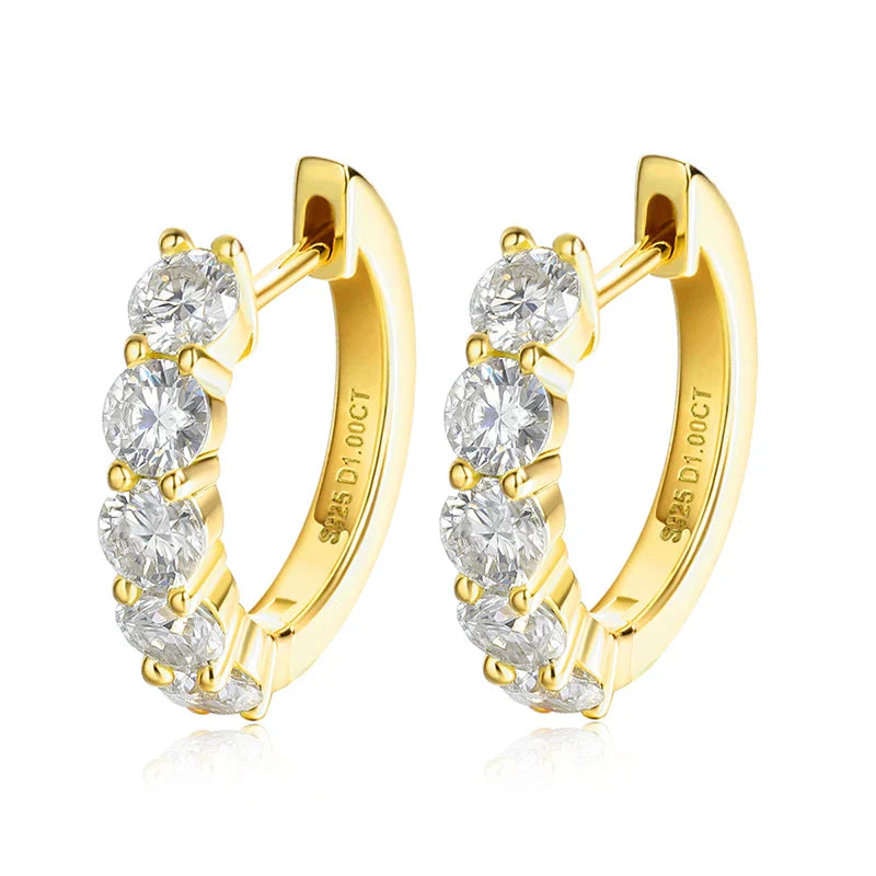 Smyoue Each 0.2CT 3.5mm Certified All Moissanite Hoop Earrings for Women Classic Sparkly Bridal Jewelry Pure 925 Plated 18K