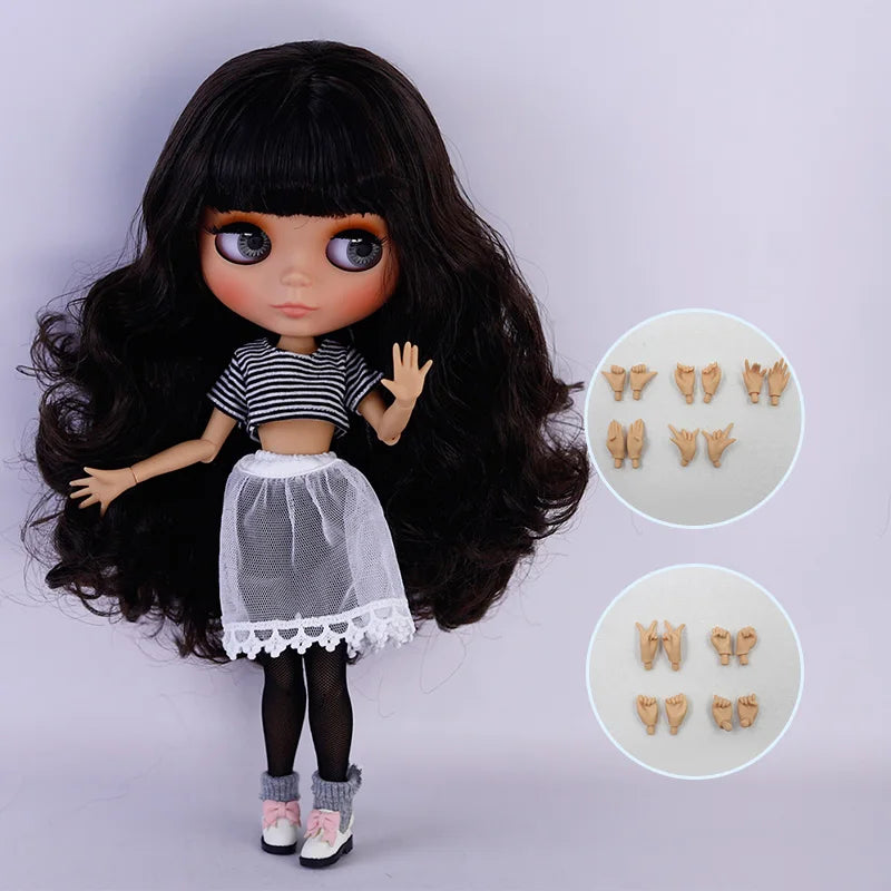 ICY DBS Blyth Doll Tan Skin Matte Face With Eyebrows Special Price 1/6 BJD JOINT body Neo Christmas Gift Anime