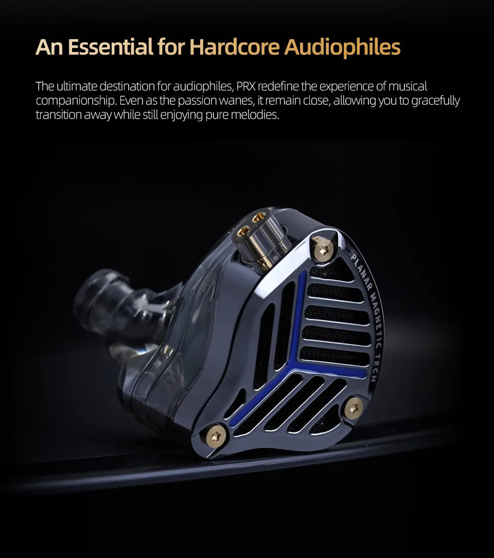 KZ PRX Wired Headphones, Planar Driver, Music Headphones, HiFi Bass Monitor Earbuds, Sports Headset