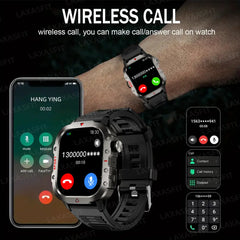 KESHUYOU Outdoor Sports Smart Watch 2.01 inch HD Screen LED Flashlight Bluetooth Talking Smart Watch for Men Women Holiday Gifts