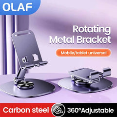 All Metal Aluminum 360 Rotation Tablet Holder Universal Bracket Folding Desktop