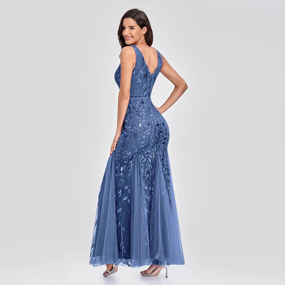 Homecoming Dresses: Ladies Sleeveless Embroidered Beaded Fabric Ball Gown