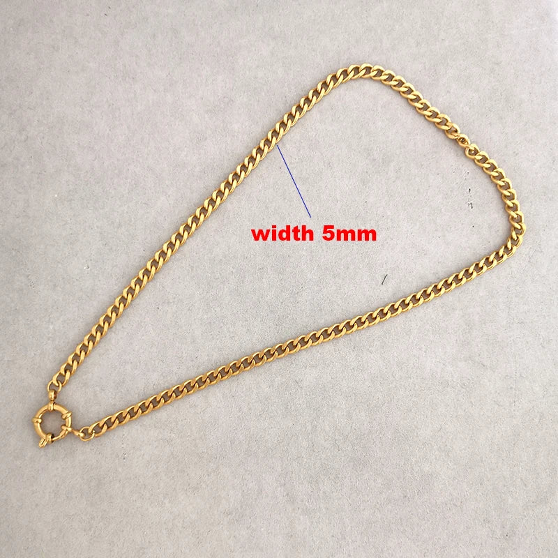 Anchor Clasp Necklace Women Men Choker Stainless Steel Geometric Link