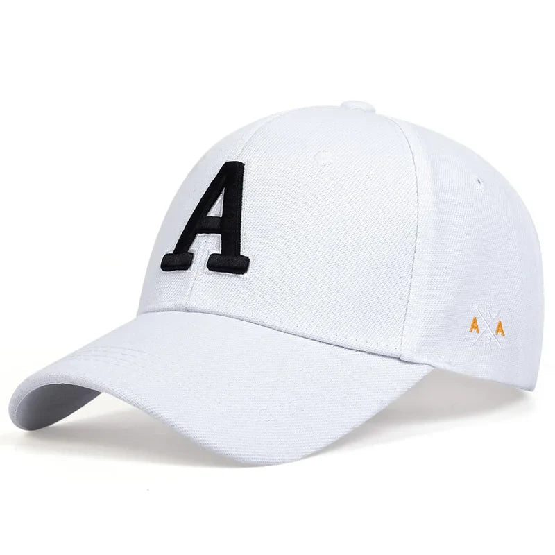 Unisex  A Letter Embroidery Baseball Cap Spring and Autumn Snapback Hat Adjustable Casual Cap Sunscreen Hat
