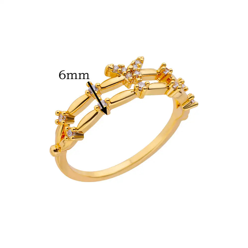 Wedding Rings For Women Gold Color Open Finger Ring Party Jewelry