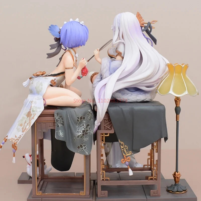 Re:life In A Different World From Zero Rem Emilia Chinoiserie Clothing Figure Model Collection Desktop Decoration Ornament Gifts
