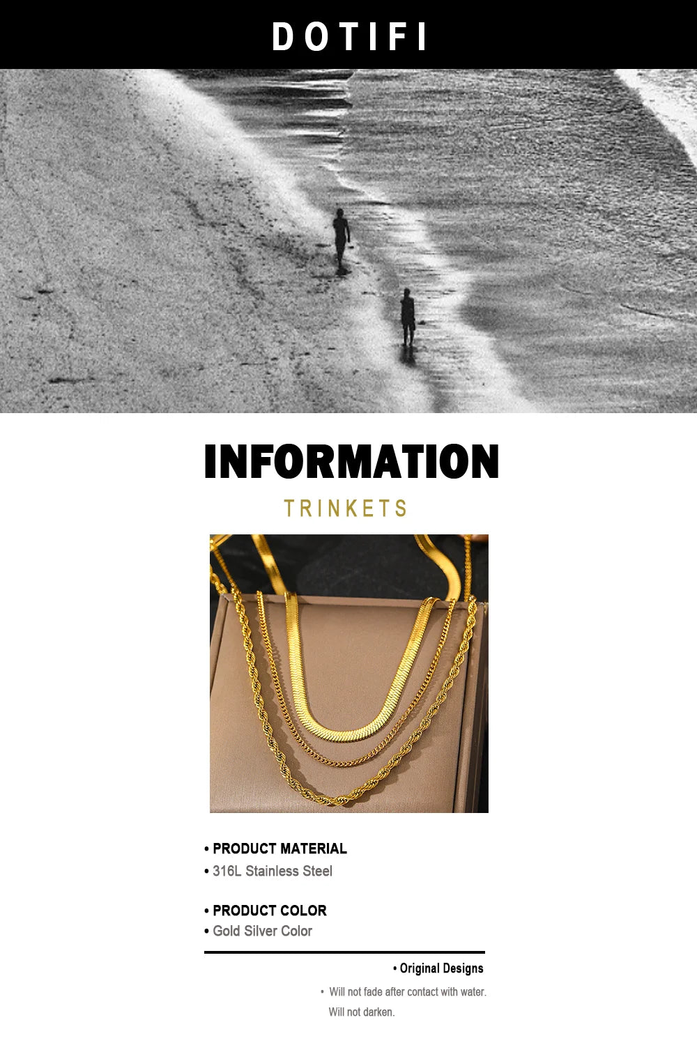 Stainless Steel Necklaces Exquisite Popular Tassel Necklace Layer Chain Necklace