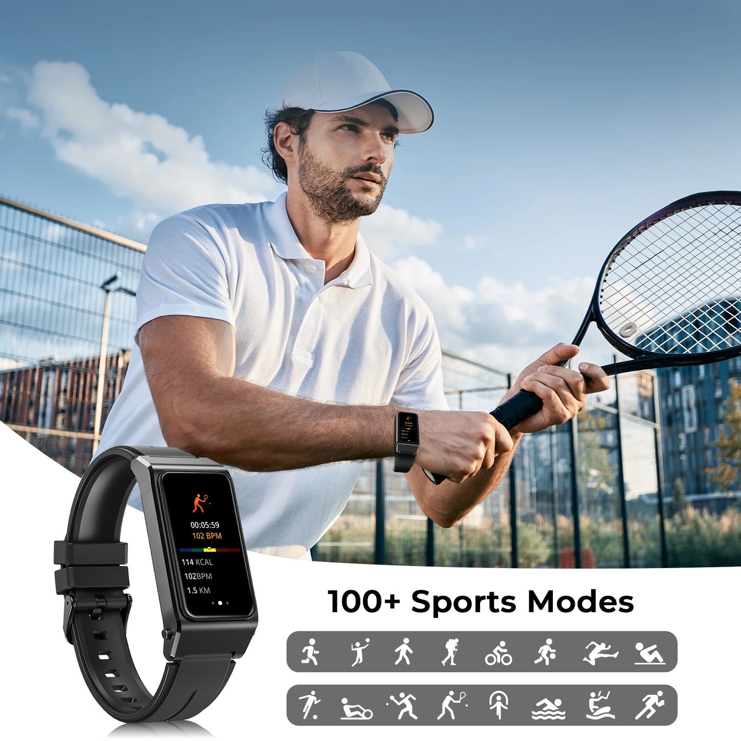 OUKITEL BT11 Smartwatch Bluetooth Headset 2-in-1, 24h Health Monitoring, 1.47" AMOLED Display, Waterproof Sports Fitness Watch