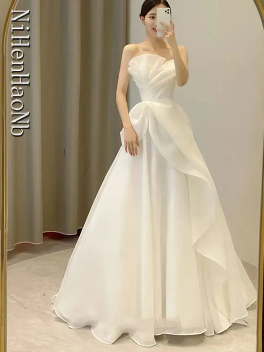 White Bridesmaid Dresses: Wedding Dresses Strapless Fashion Bride Dress