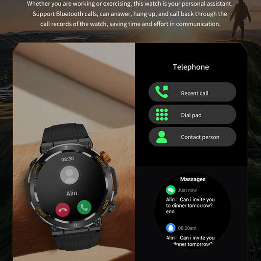 Men's Smart Watch 360 * 360 HD Touch Screen Sports Waterproof Smartwatch Health Monitoring Bluetooth Call Smart Watches