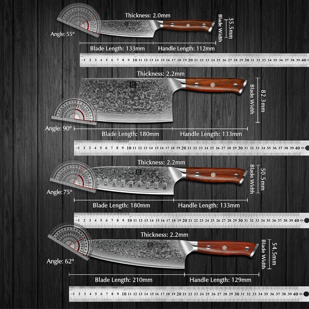 1-10 PCS Kitchen Knife 67 Layers Damascus Steel Chef Slicing Utility Paring Knife