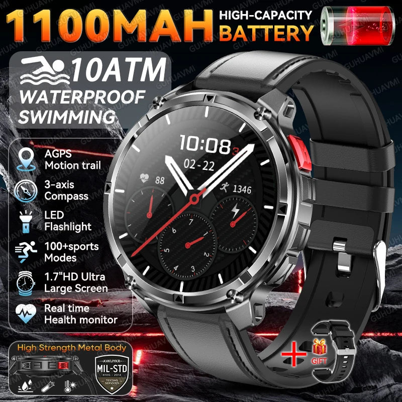 2026 New T-Rex3 Pro GPS Tracker Smartwatch Men 120-Day Standby 1100mAh Clock Rugged Outdoor Sport 10ATM Waterproof Call Watches