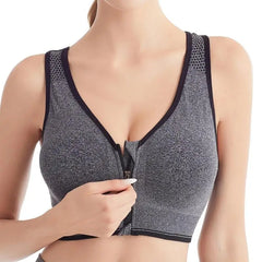 Running Fitness Sports Bra Front Zipper Women's Underwear Shockproof