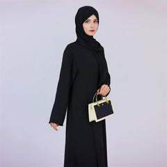 Black White Pink Solid Dubai Modest Under Dress Abaya Islam Muslim Kaftan