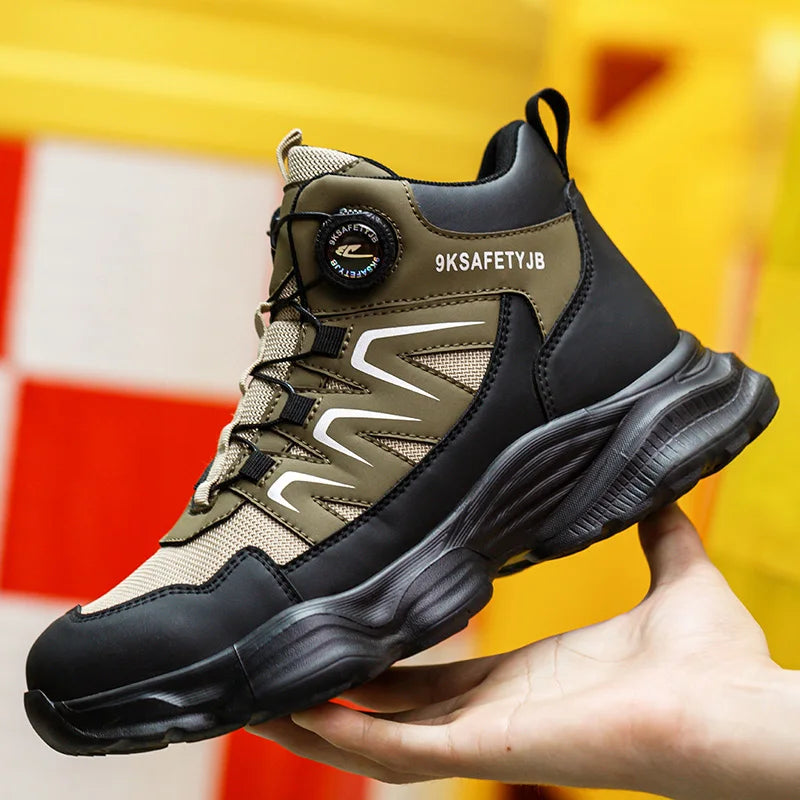 Waterproof Safety Boots Men Indestructible Steel Toe Work Boots Anti-smash Stab-resistant Safety Shoes Biker Botas Para Hombre
