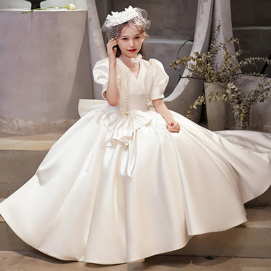 Flower Girl Long Dress Kids Bridemaid Wedding Dresses For Children