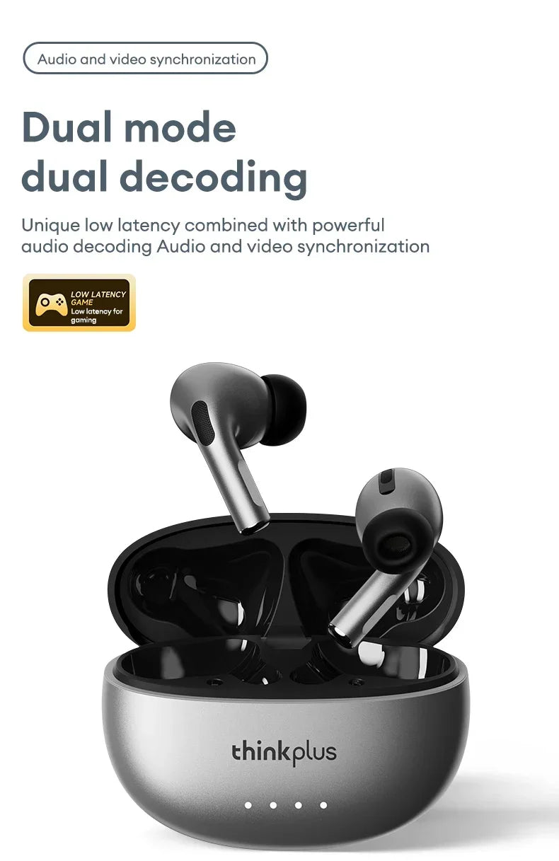 Lenovo LP5 PRO Wireless Bluetooth 5.4 Earphones TWS HiFi Sound Gaming Earbuds Sport headset Long Standby Touch Contol with Mic