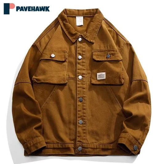 Japanese Denim Jacket New American Streetwear Vintage Autumn Casual Outwear