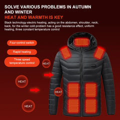 Heated Areas Jackets Unisex Electric USB Heating Clothing Skiing Thermal Clothing