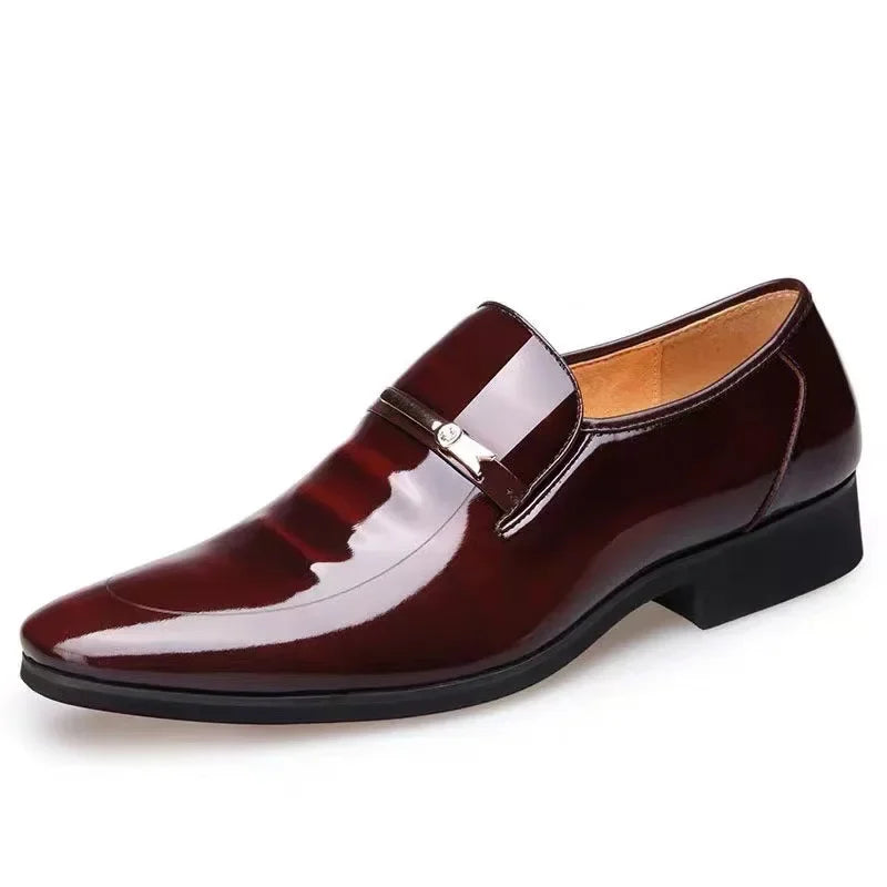 Luxury Business Oxford Leather Shoes Men Breathable Patent Leather Formal Shoes Plus Size Man Office Wedding Flats Male Black