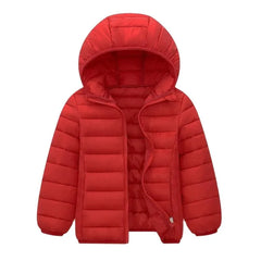 Kids Boy Light Down Jacket Autumn Coats Children Girl Cotton Warm Hooded Outerwear