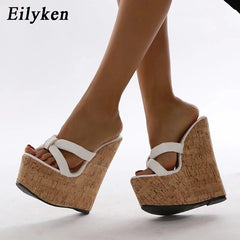 Summer Outdoor Fashion Brand Peep Toe Platform Slippers