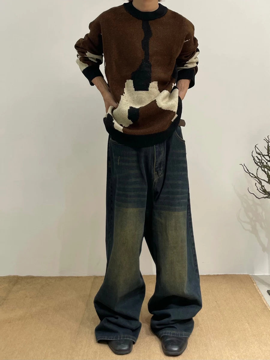 90s Retro Skater Oversized Pants Men Green Wash Adjust-waist