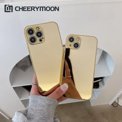 Electroplating Silver Gold Mirror Case For iPhone 16 15 14 13 12 11 Pro Max 15Pro 14Pro Plus 15Promax Protector Cover