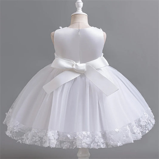 Girl's Dress 2024 New Girl's Butterfly Bow Princess Dress Fashion Sleeveless Mesh Dress Banquet Performance Evening Dresses