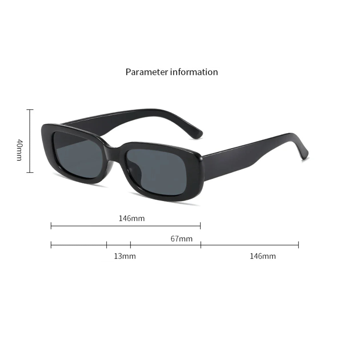 3/pcs 2pcs/set Women's Black White Plastic Frame Square Beach shade Fashionable glasses