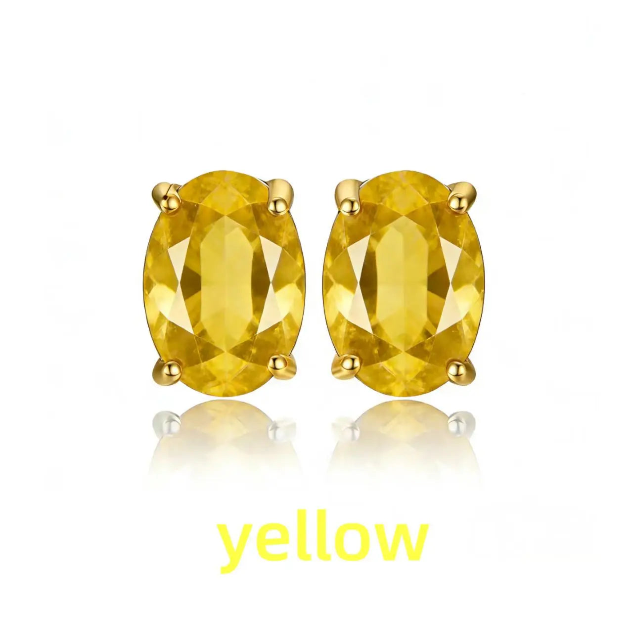 Jewelrypalace Rose Gold Yellow Gold Plated Oval Natural Amethyst Citrine Garnet Topaz Peridot 925 Sterling Silver Earrings for Women
