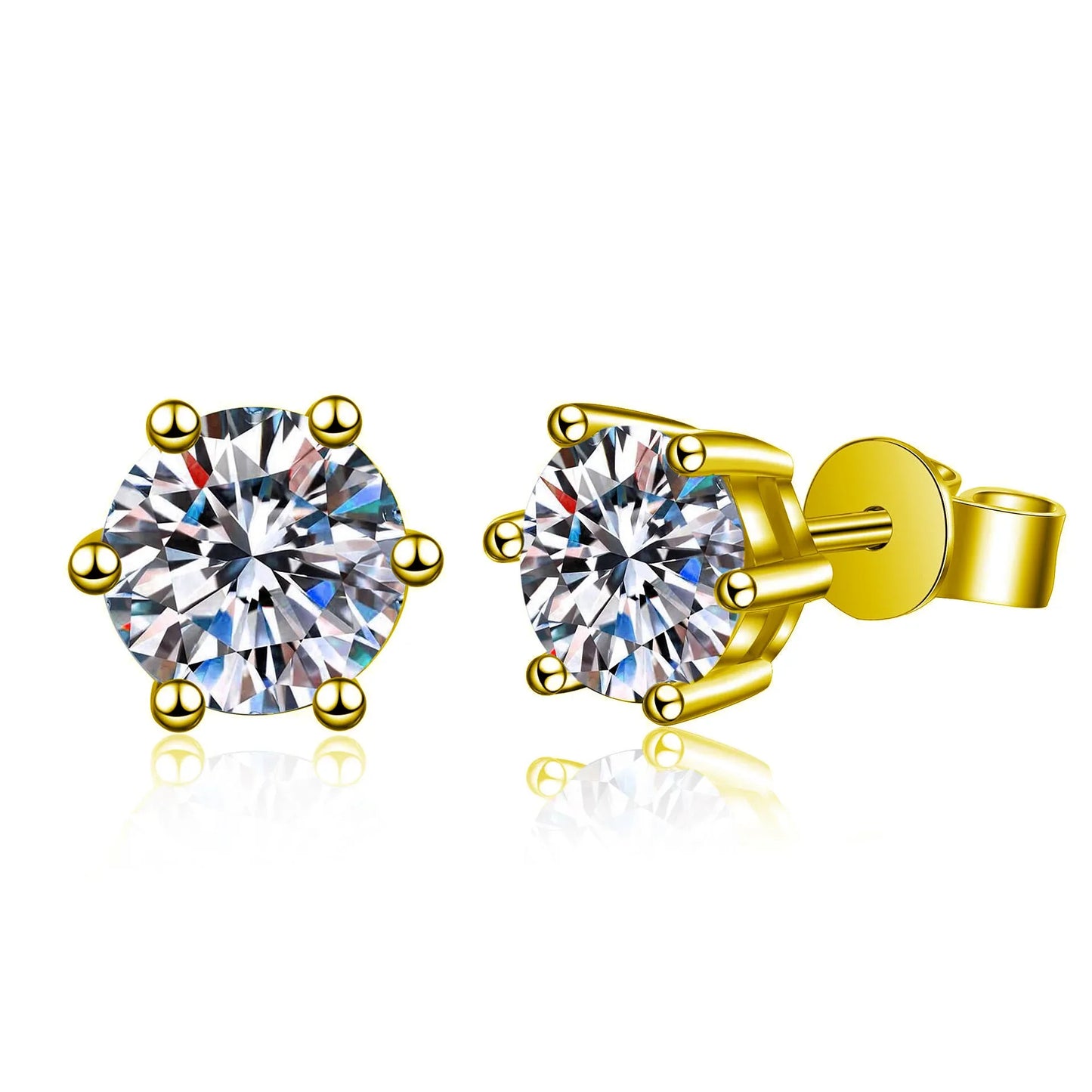 2ct 8mm Moissanite Earrings for Women Lab Grown Diamond Ear Studs 925 Sterling Silver Fine Jewelry Gift