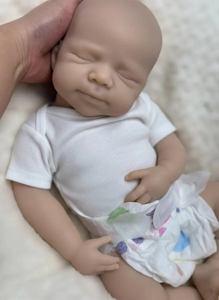 Open Mouth & Washable18Inch Pascale Whole Body Solid Silicone Bebe Reborn Girl Doll 3D Paint & Unpaint Skin Lifelike Newborn Dol
