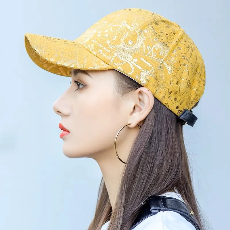 New Kpop Shiny Reflective Graffiti Letter Men Women Baseball Hats Cotton Comfortable Street Tie-dyed Fashion Sport Hip Hop Caps