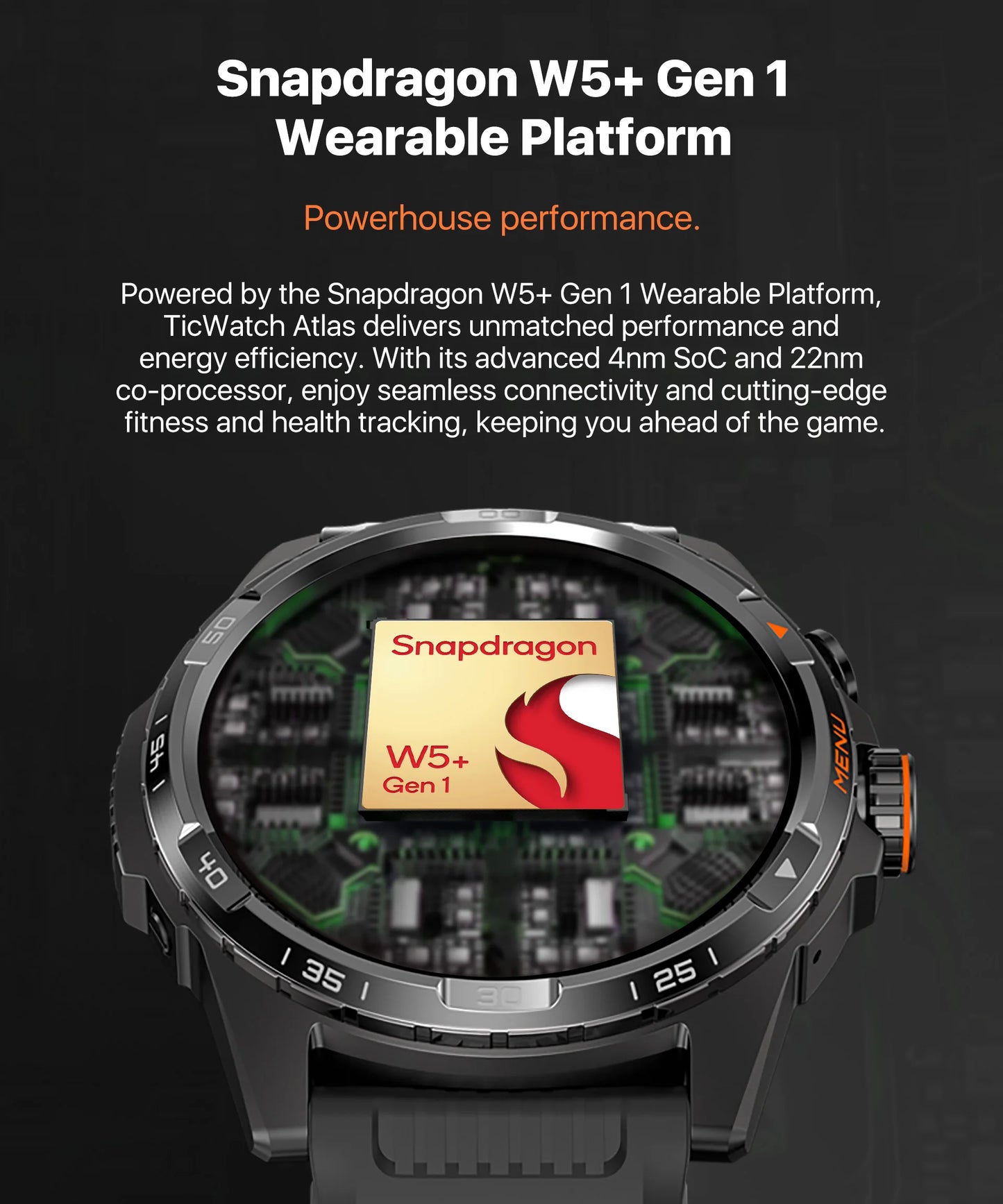 TicWatch Atlas Silver Smartwatch( Refurbished), GPS, barometer, compass, 110+ workout, only for Android