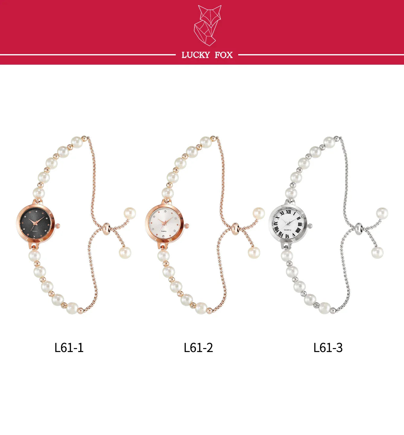 LUCKY FOX New Minimalist Style Pearl Bracelet Women Quartz Watch Fashionable Small Disc Design Light Luxury Jewelry Women Watch