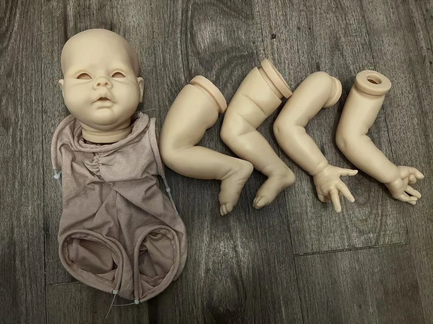NPK 20inch Unpainted Reborn Doll Kit Nicol Fresh Color Soft Touch DIY Toy with Cloth Body And Eyes for Collectors